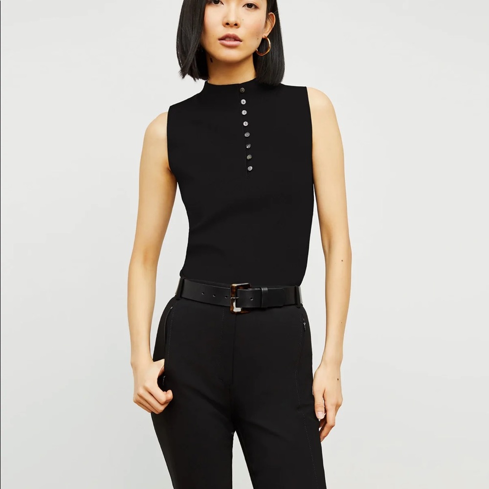 MM LaFleur Malki jardigan knit top black Medium